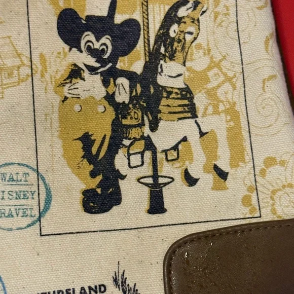 Disney Cream and Brown Mickey Print Crossbody Bag - Picture 8 of 16